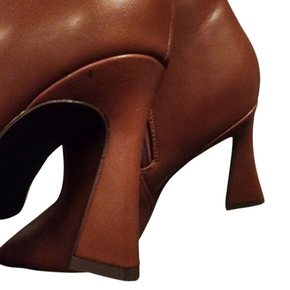 JustFab Alice Boot Cognac Brown Knee High Bootie Women's 8 - Picture 13 of 14